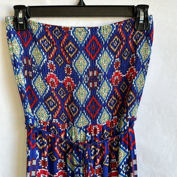 Sans Souci vibrant print rayon jumpsuit, size L - Picture 2 of 10